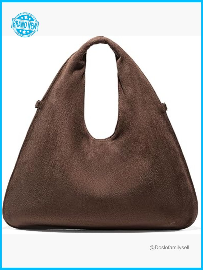 Faux Suede Satchel Shoulder Bag Crossbody Tote Minimal Chic Work Travel